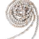 Christmas Wooden Bead Garland Wood Bead Garland Christmas Tree Decorations for Holiday Favors, 12 Feet(Retro White)