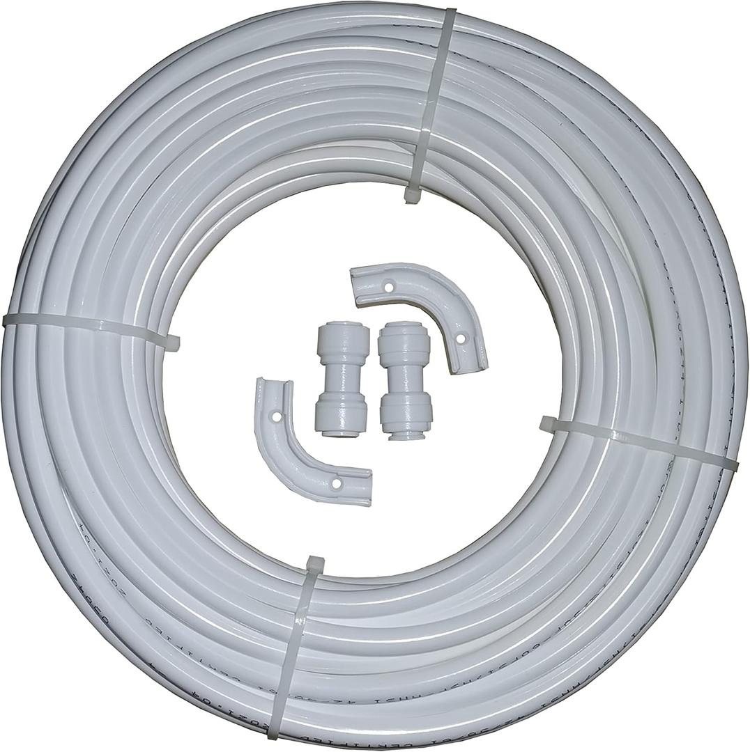 3/8 Inch O.D. tube Lenght 50Ft (15m) white RO Water Filter Tubing PE,Use with Reverse Osmosis Systems, Drinking Water Filters, Liquid Dispensers,Coffee Machine,Ice Maker.