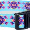 Native Pup Western Dog Collar, Cute Designer Aztec Tribal Pattern, Male Female (Small, Turquoise)