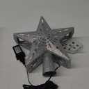 Christmas Tree Topper Lighted with 6 Patterns Projector, Christmas Tree Star Topper Built-in 3D Glitter LED Rotating Lights, Silver Tree Topper Christmas Decoration for Xmas Party Holiday