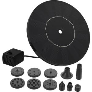 1.7W Solar Floating Fountain Pump for Outdoor Garden Pond Waterproof Solar Water Pump Nozzles for Bird Baths and Pools Water Feature