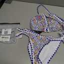 BIKINX Womens Swimsuits Sexy Thong Micro Bikini Ditsy Floral Two Piece Sets Bathing Suit Color Block Bandeau Swim Top (L)