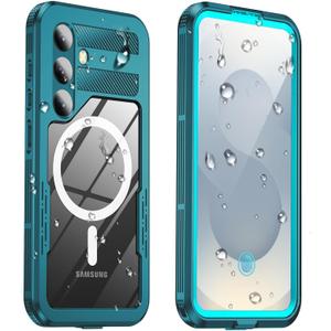 for Samsung Galaxy S25+ Plus Waterproof Case, [Fit for Magsafe] [IP68 Water Proof] [Built-in Screen Protector], Magnetic Heavy Duty Military Grade Rugged Phone Case for S 25+ Plus 6.7", Teal