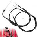 41.3" Black Vinyl Stainless Steel Braided Extended Throttle and Idle Cable Kit for 2007-2010 Harley Some Softail Models, 2000-2006 Some Touring Models 12" Handlebar