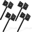 BISupply Concrete Post Anchor 4x4 Post Base Spike 4 Pack - U Shape Fence Post Holder Pergola Brackets Deck Post Base Set