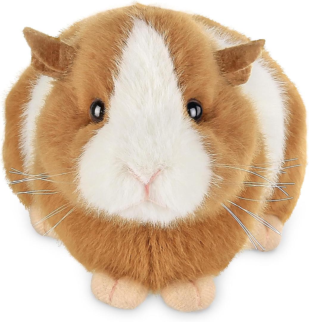 Bearington Ginny Guinea Pig Stuffed Animals - 8" Toy Guinea Pig Plush with Soft Fur, Realistic Details, and Weighted Inner Bean Body - Cute Stuffed Animal for Girls, Kids and Pet Lovers