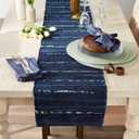 DII Handmade Chindi Tabletop, Reversible and Machine Washable, Table Runner, 14x72, Nautical Blue