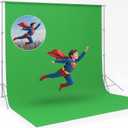 Green Screen Backdrop for Photography, Chromakey Greenscreen Background with Matt Surface for Live Streaming Video Conference Zoom Meeting Interviews or Video Prodction - 10x12ft (10x7ft)