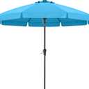 ABCCANOPY 9ft Scalloped Patio Umbrella, Outdoor Table Umbrella with Tilt and Crank, Fiberglass Ribs Deck Umbrella for Patio, Pool, Garden, Picnic (Turquoise)