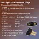 2 Pin Black Speaker Cable, 1 Inch, 2 Count, Male-to-Male, Compatible with Pioneer, Akai, Allied Radio Shack Receivers