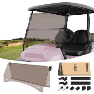 10L0L Foldable Golf Cart Windshield for Club Car Precedent 2004-Up, Tempo & Onward 2017-Up Models, UV-Proof & Impact Resistant, Lightweight Golf Cart Windshield, 37.5" W X 33.6" H (Tinted Windshield)