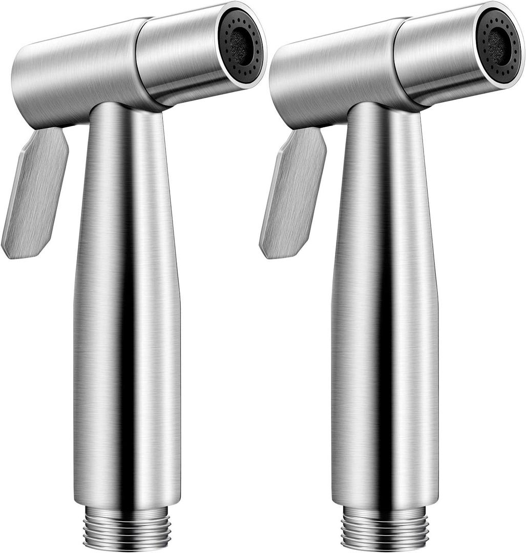 Bidet Spray Heads Set of 2 Stainless Steel Hand Bidet Spray Heads for Bathroom Kitchen and Toilet Cleaning
