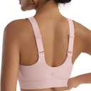 3 x RUNNING GIRL Adjustable Straps High Impact Sports Bra for Women,High Support Workout Sports Bras with Sewn in Pads (Pink, XL)