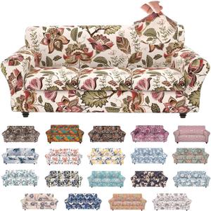Stretch Couch Covers for 3 Separate Cushion Couch Sofa,Floral Printed Couch Sofa Cover,Washable Sofa Slipcover,Pet Friendly Furniture Protector with Elastic Bottom,Universal Fit for Home(Sofa,Cover)