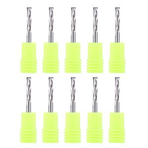 HOZLY Carbide Compression Router Bit Up&Down End Mills 1/8 inch Shank with 1/8 inch Cutter for CNC Mill Machine Wookwork 3D Profile Detail Engraver Carving Pack of 10