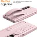 for Samsung Galaxy Z Fold 5 Case with S Pen Holder & Slim Stylus, Z Fold 5 Wrist Strap Case with Kickstand Hinge Protection Screen Protector Raised Edge Protection Cover Case for Z Fold 5 Pink