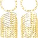 tiggell 20pcs Chain Bracelets Kit Alloy Link with Lobster Clasps for Christmas DIY Women Jewelry Findings Bracelet Making (Gold)