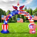 Sratte 9.2 ft Independence Day Inflatables Outdoor Decorations Patriotic Blow up Inflatable American Bald Eagle Arch Memorial Day Decor with LED USA Flag Stars for Party Outdoor Lawn Garden 2025 