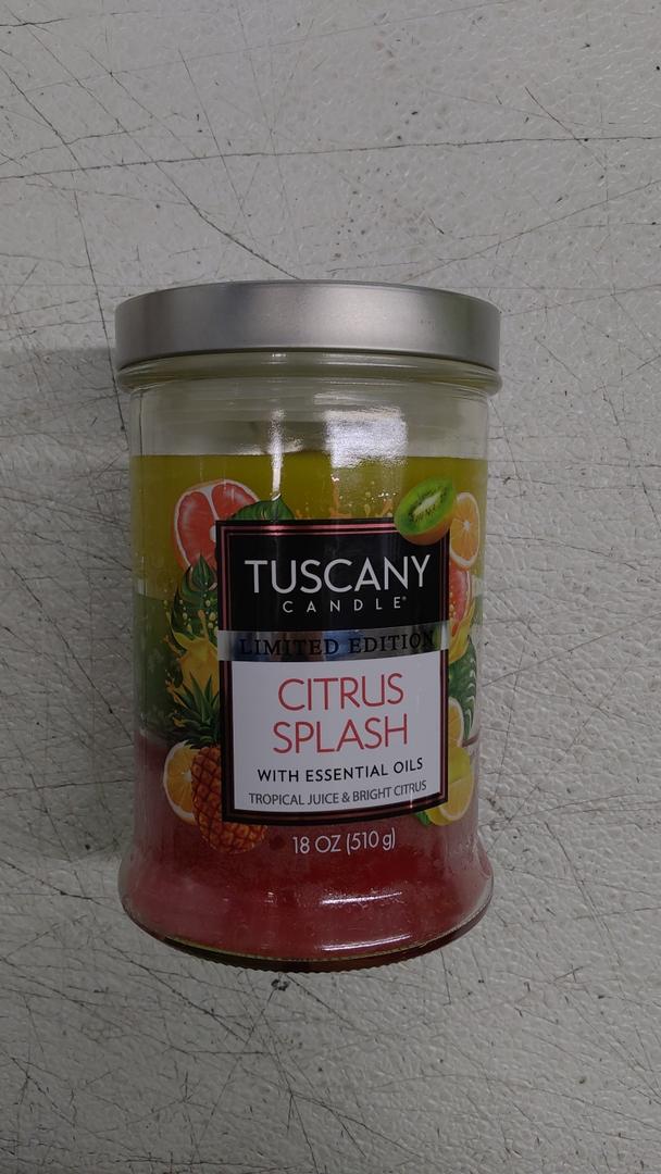 Tuscany Candle, Limited Edition Citrus Splash, With Essential Oils, Tropical juice and bright citrus 18OZ