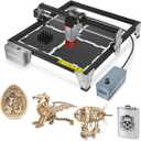 LASER TREE 80W Laser Engraver, 10000mW(10W) Laser Output Laser Engraving Cutter with Air Assist Pump & Magnetic Pad Kit, Built-in FAC, Eye Protection Laser Engraver for Wood Acrylic, Leather, Class 4 (LT-K1 MINI 10W KIt)