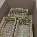Suzile 4 Pack Wicker Storage Baskets, Water Hyacinth Seagrass, M
