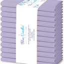 Blue Needles Solid Cloth Napkins Set of 12 Lavender 100% Cotton Dinner Napkins 18x18 inches - Spring Summer Easter - Soft, Reusable, Absorbent & Washable Linen, Ideal for Events Parties & Everyday Use
