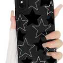 Lovmooful Compatible for iPhone X/XS Case Cute Cool Star Black Design for Girls Women Soft TPU Shockproof Protective Girly for iPhone X/XS-Black&White Star