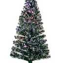 6FT Fiber Optic Green Christmas Tree Artificial Tree with Stand, Pre-lit Full Xmas Tree with Top Star Perfect for Indoor Holiday Decoration