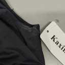 Kaximil Women's Ruffle Hem Boat Neck Mini Dress Sleeveless Ruched Corset Short Party Dresses (Large, Black)