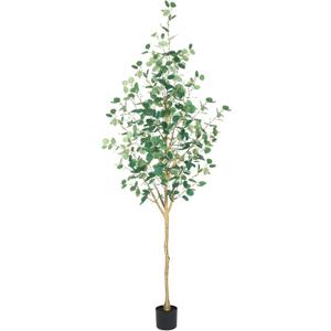 Artificial Eucalyptus Trees Indoor 7FT, Extra Tall Faux Eucalyptus Plant, Artificial Silk Tree Floor Plants for Home Bedroom Living Room YJL210
