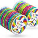 2 x 2 Rolls of Rainbow Elastic String for Bracelets, 200m Stretchy Colorful Thread for Jewelry Making, Colored Stretch Cord / String for DIY Bracelets