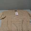 PRETTYGARDEN Women's Short Sleeve Sweater Tops 2025 Spring Summer Casual V Neck Ribbed Knit Trendy Eyelet Blouse T Shirts (Dark Apricot, Medium)