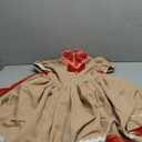 IBTOM CASTLE Christmas Dress for Toddler Baby Girl Puff Sleeve Tutu Dress Princess Santa Photoshoot (5-6 Years, Kahki)