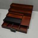 3 Tier Wooden Perfume Display Stand with Drawer and Hidden Compartment for Organizing and Storing, Cologne Holder Shelf for Dresser