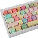 PBT Keycaps - Side Printed Keycap Set,133 Keys Shine Through Cute Rainbow Candy Keycaps, Cherry Profile Custom Keycap for Cherry MX Switches Mechanical Keyboards Candy Jelly