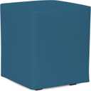 Howard Elliott Collection Universal Cube Ottoman with Cover, Multipurpose Padded Side Table and Square Footstool Seating for Living Room, Office or Bedroom, 18 x 18 x 20 Inch, Seascape Turquoise