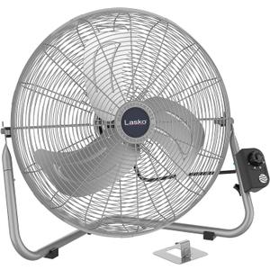 Lasko 20" Silver High Velocity Wall Mount Fan with Pivoting Head - 3 Speeds, Ideal Wall Mount Fan or Floor Fan for Home, Garage, Attic, 2265QM