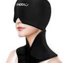 Migraine Relief Cap & Neck Ice Pack Wrap Gel Set with Velcro, Reusable Headache Relief Cap Shoulder Ice Pack, Head Cervical Hot and Cold Compress for Tension, Cooling, Pain Relieve, Swelling, Pressure