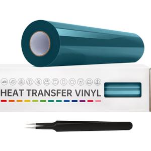 VinylRus Heat Transfer Vinyl-12 x 20ft Dark Green Iron on Vinyl Roll for Shirts, HTV Vinyl for Silhouette Cameo,Easy to Cut & Weed