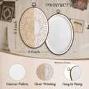 LKETW Boho Abstract Sunshine Oval Wall Art Decor, Neutral Abstract Minimalist Sunshine Oval Canvas Hanging Decor, Boho Wall Decorations for Home Bedroom Living Room, 8.6x11.4 Inch