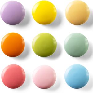 16/9-Piece Cute Colorful Fridge Magnets  Glossy & Matte Finish Refrigerator Magnets for Whiteboard, Locker, Kitchen, Office  Strong Decorative Magnetic Stickers (9 Colors, Multi-Pack)
