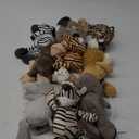 HyDren 10 Pcs Safari Stuffed Animals Plush Jungle Animal Toys for Girls Boys, Elephant Giraffe Lion Tiger Monkey Rhinoceros Zebra White Tiger Leopard Hippo for School Achievement Award