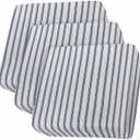 Navy Blue Striped Couch Cushion Covers, Stretch Sofa Cover with Elastic Bottom, Navy Blue White Stripes Farmhouse Sofa Slipcovers Protector Washable Chair/Sofa Cushion Covers for Pets S-3Pcs