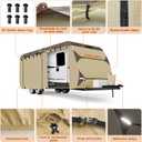 Umbrauto Travel Trailer RV Cover 27' ~ 30' Upgraded 7-Layer Top Camper Cover, Waterproof & Windproof Heavy Duty Toy Hauler RV Cover for Winter Snow with Tongue Jack Cover, Gutter Covers