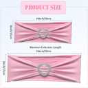 Pink Chair Sashes Bows 30 Pack Spandex Pink Sashes for Chairs Universal Elastic Chair Sashes Bands with Heart Buckle Slider for Banquet Wedding Party Decorations
