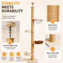 4-Level Floor to Ceiling Cat Tree with Scratching Posts, Adjustable 7-9ft | 79ft adjustable floor-ceiling cat tower;4-level with capsule,thick jute scratch posts,stable space-saving for indoor cat
