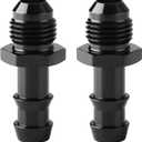6AN Male Flare to 3/8 Hose Barb Straight Fitting Adapter Aluminum Black 2PCS