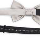 OCIA Mens Pre-tied Solid Bowtie Adjustable Formal Tuxedo Bow Tie for Wedding Party (Gray)