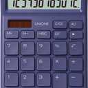UNIONE Desktop Navy Calculator with a Bright LCD, Dual Power Handheld Desktop. Color. Business, Office, High School, 46 inch