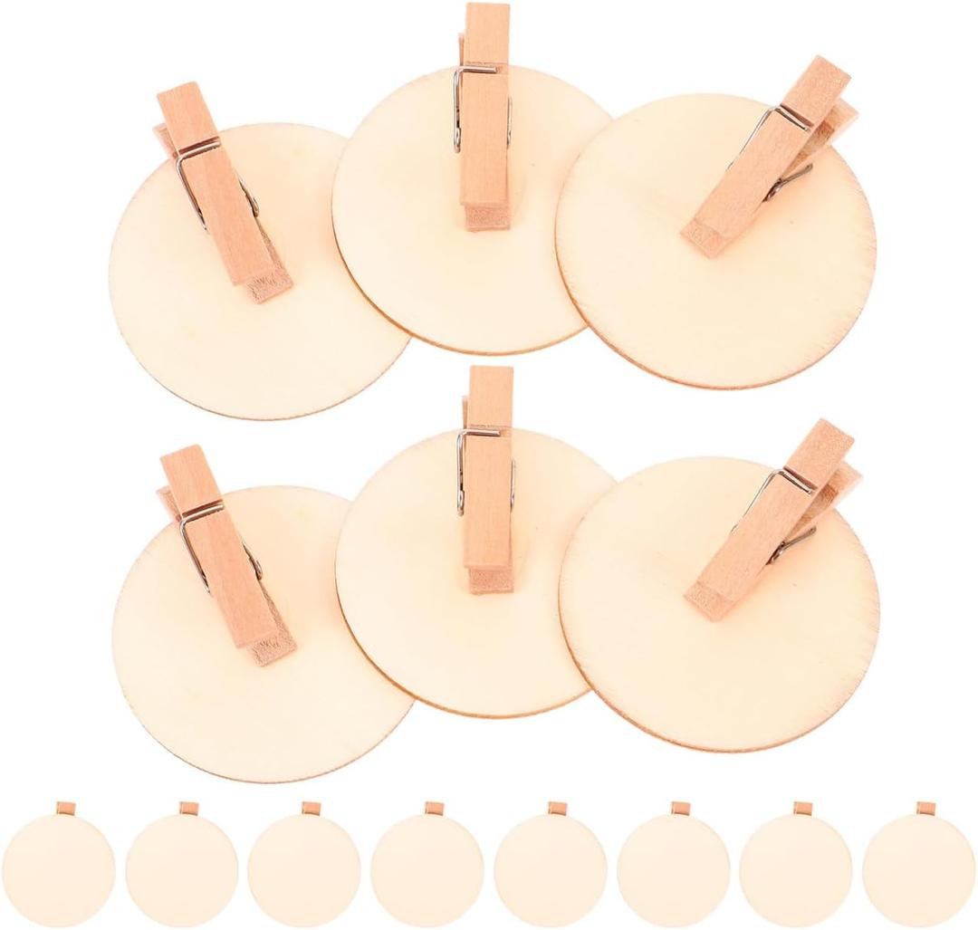 PRETYZOOM Wooden Mini Clips 20Pcs 2.16In Small Wood Clamps for Diy Crafting Photo Display Message Clips and Memo Holders